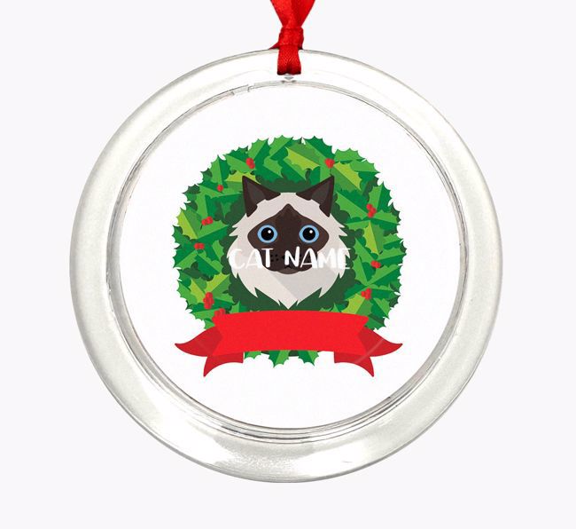 'Christmas Wreath' - Personalized {breedCommonName} Christmas Decoration